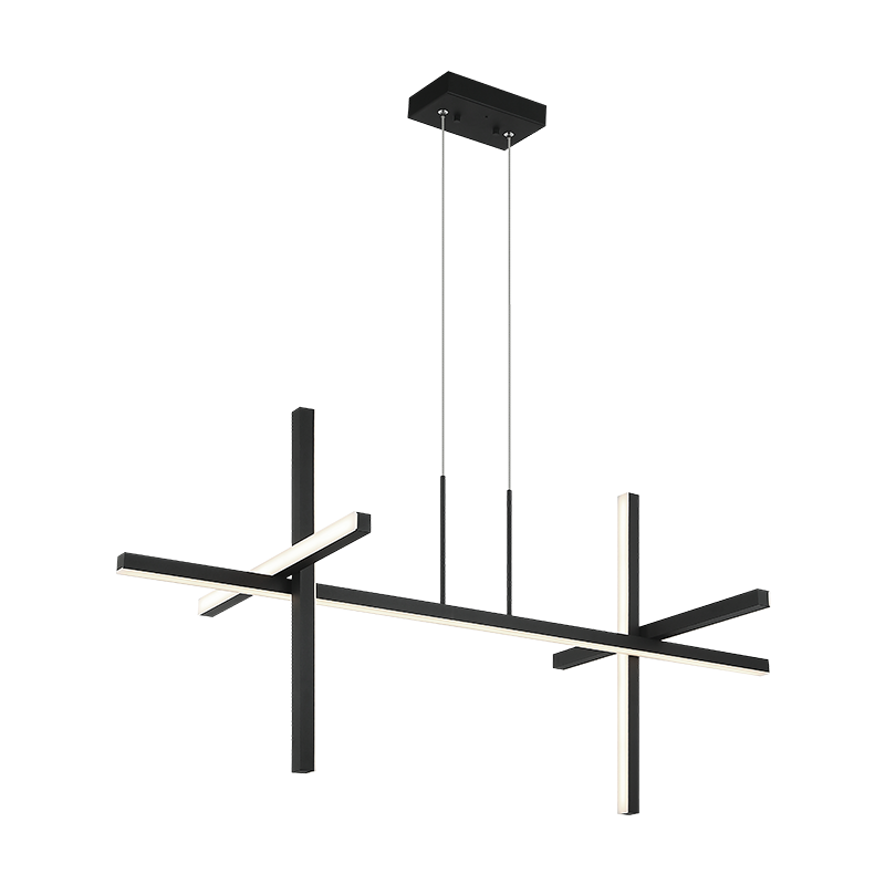 Éclairage linéaire LED Crosley Matteo Lighting C38944MB Suspension en noir mat