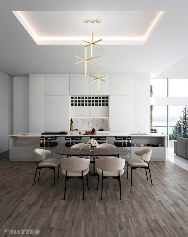 Éclairage LED Matteo C38924BG Crosley Suspendu en or brossé