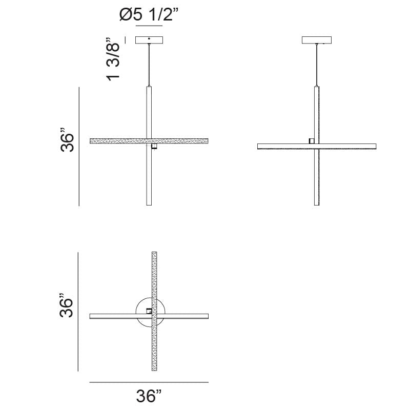 Éclairage LED Matteo C38936MB Crosley Suspendu en noir mat
