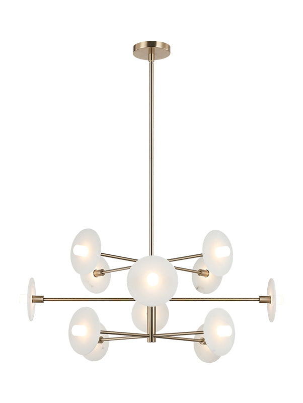 Matteo Lighting C42612CG Monument LED 2-Tier Chandelier in Champagne Gold