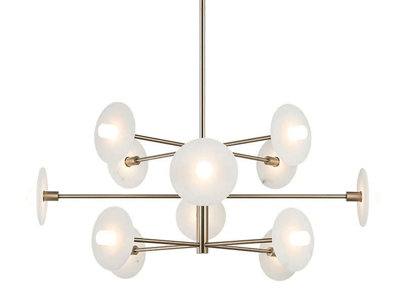 Matteo Lighting C42612CG Monument LED 2-Tier Chandelier in Champagne Gold