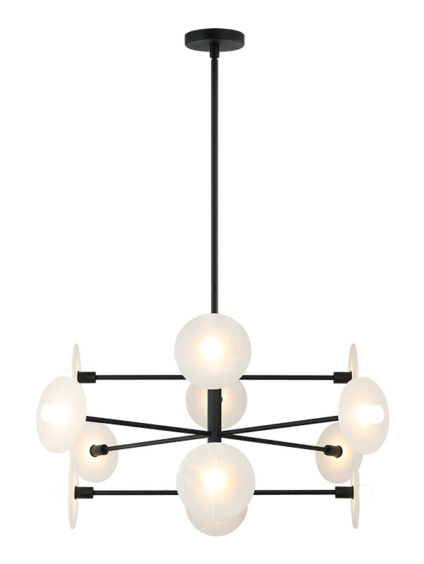 Matteo Lighting C42612MB Monument LED 2-Tier Chandelier in Matte Black