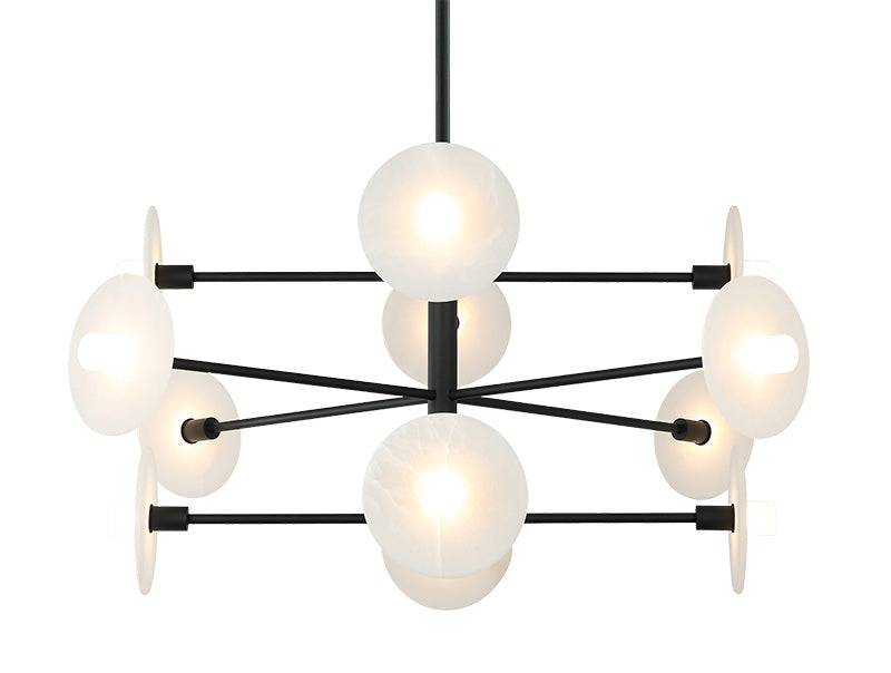 Matteo Lighting C42612MB Monument LED 2-Tier Chandelier in Matte Black