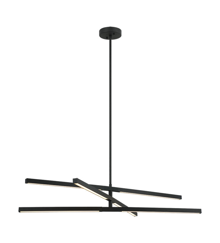 Matteo Lighting C43650MB Lineal LED 3-Tier Chandelier in Matte Black