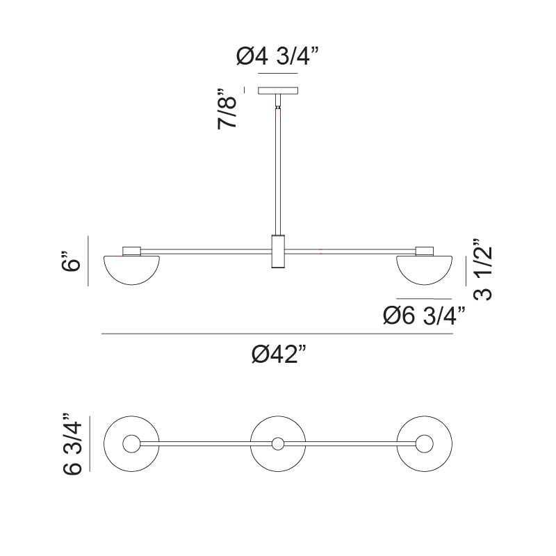 Éclairage linéaire LED Matteo Lighting C43702CGOP Gardena Suspension en or champagne