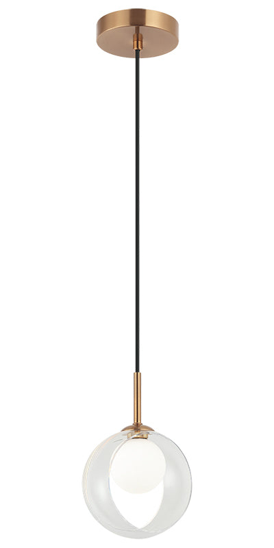 Matteo Lighting C60601AGCL Delcia LED Pendant in Aged Gold Brass