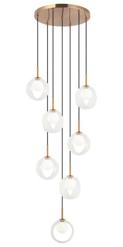 Matteo Lighting C60607AGCL Delcia LED Chandelier in Aged Gold Brass