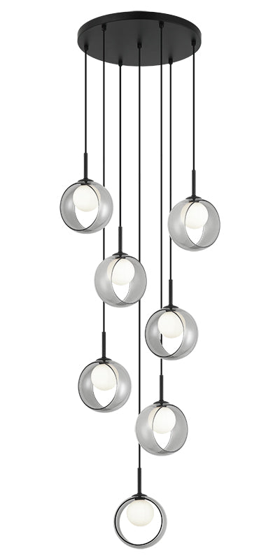 Matteo Lighting C60607BKSM Delcia LED Chandelier in Black