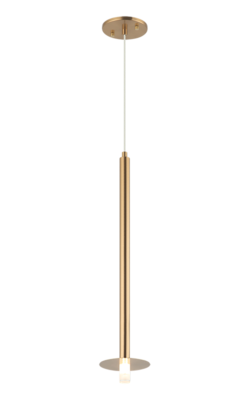 Matteo Lighting C63101AG Reigndrop Pendant in Aged Gold Brass with metal disc