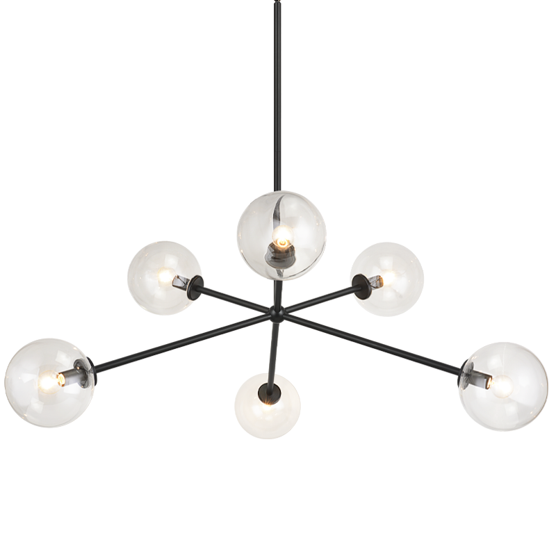 Matteo Lighting C81706BKCL Novo Round Chandelier in Black