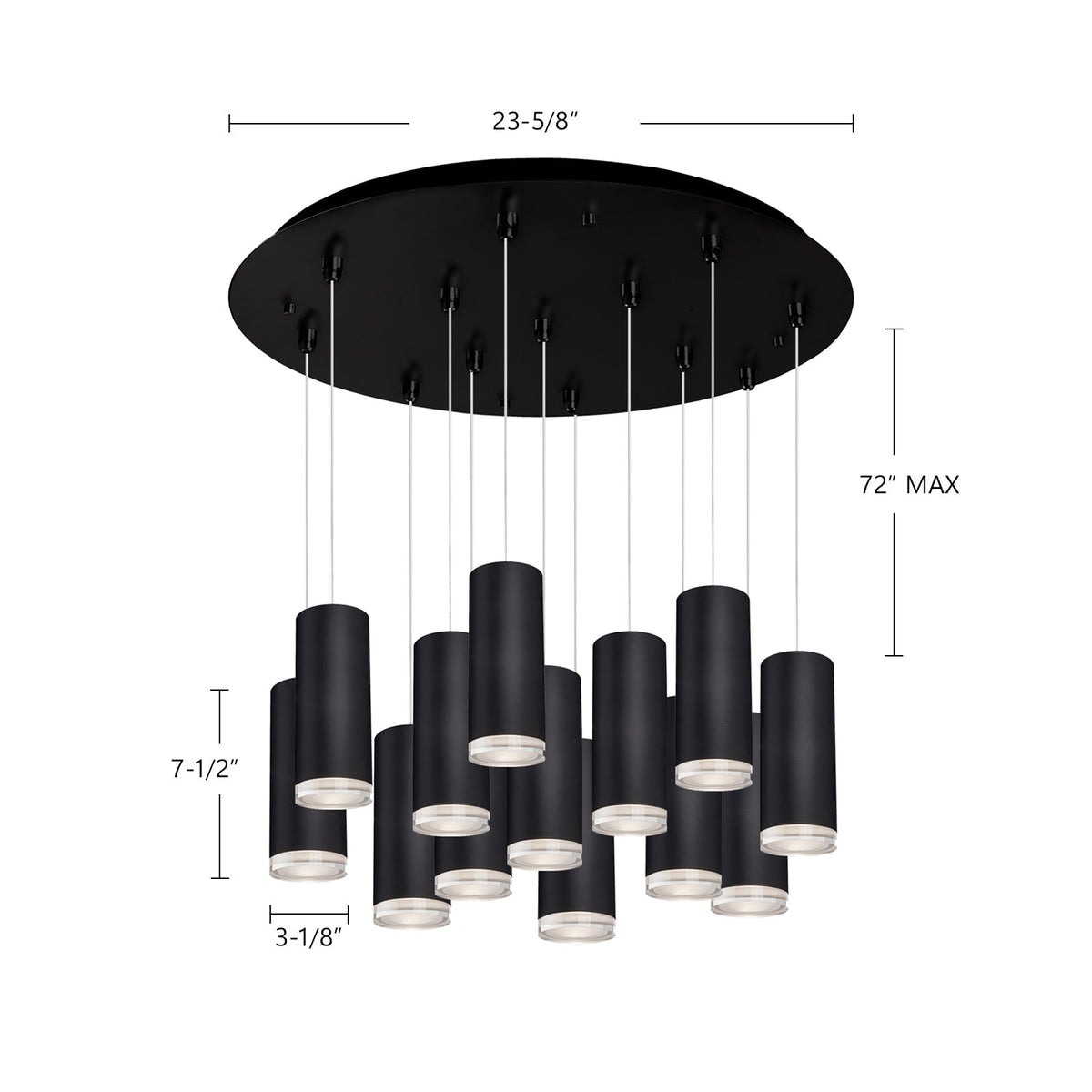 Kuzco Lighting MP401431BK-13 Cameo LED Multi Suspension en noir
