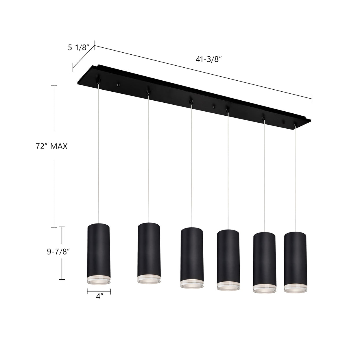 Kuzco Lighting MP401432BK-06 Cameo LED Multi Suspension en noir