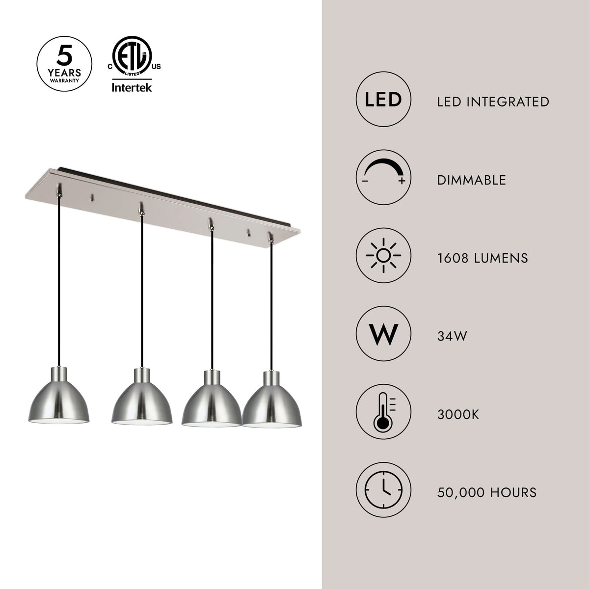 Kuzco Lighting MP1706BK-04 Chroma LED Multi Pendant in Black