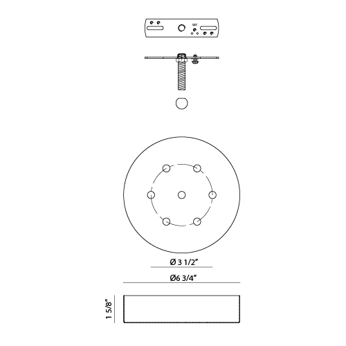 Rosace de plafond ronde multi-usages Matteo Lighting CNP0206RB, noir rouille