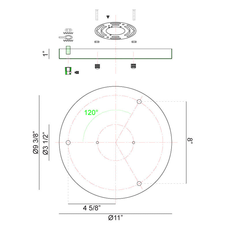 Rosace de plafond ronde Matteo Lighting CP0103WH blanche