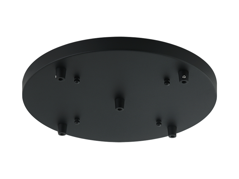 Rosace de plafond ronde multifonction Matteo Lighting CP0105MB, noir mat