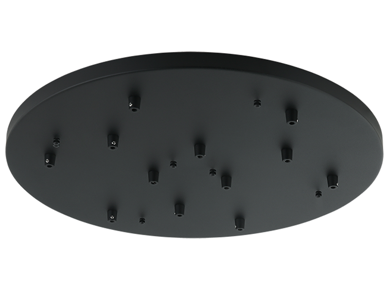 Rosace de plafond ronde multifonction Matteo Lighting CP0112MB, noir mat