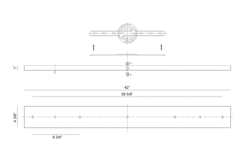 Rosace de plafond linéaire multi-usages Matteo Lighting CP0205MB en noir mat