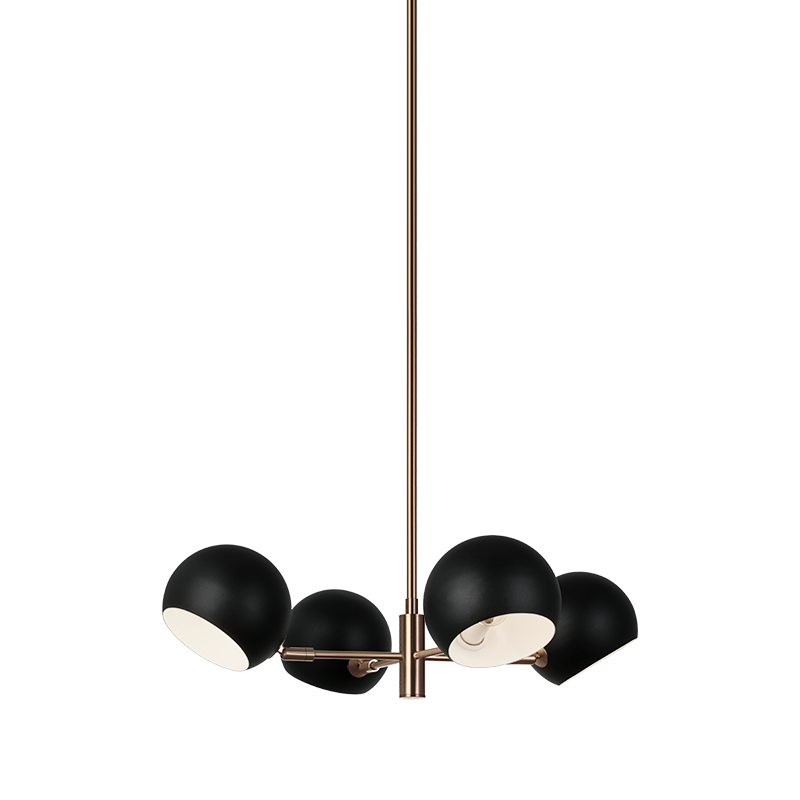 Éclairage Matteo CX31704MBAG Orb à un seul niveau Suspendu en noir mat avec intérieur blanc