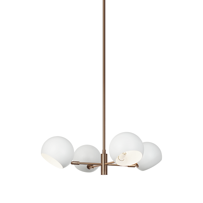 Éclairage Matteo CX31704MWAG Orb à un seul niveau Suspendu en blanc mat avec intérieur blanc