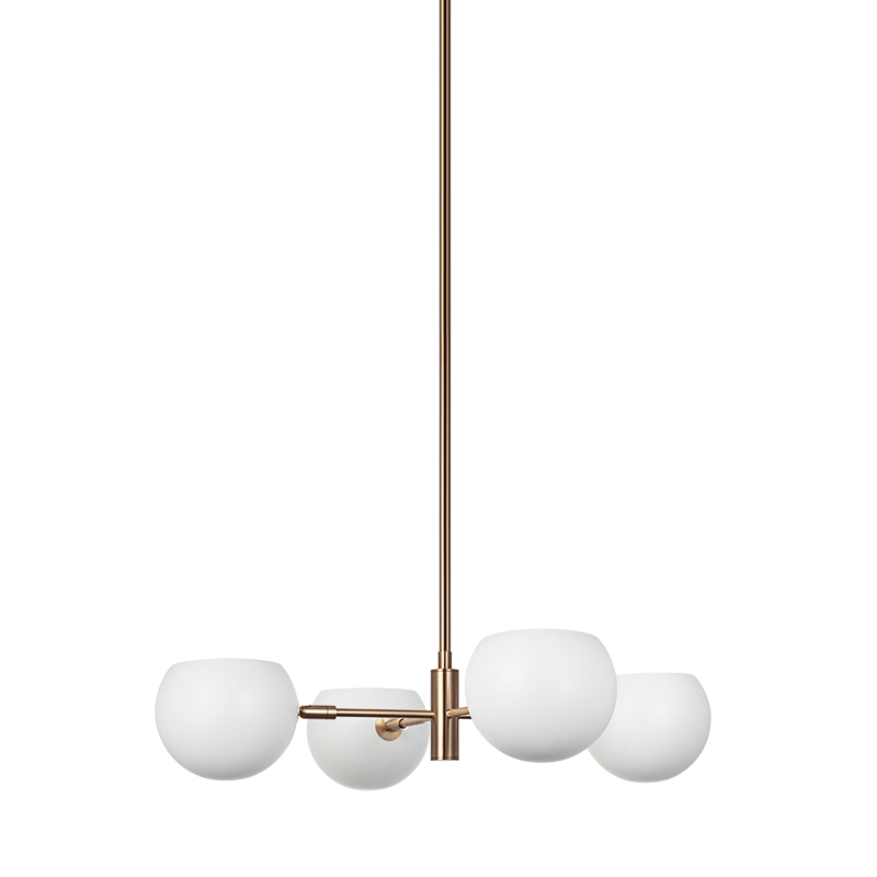 Éclairage Matteo CX31704MWAG Orb à un seul niveau Suspendu en blanc mat avec intérieur blanc