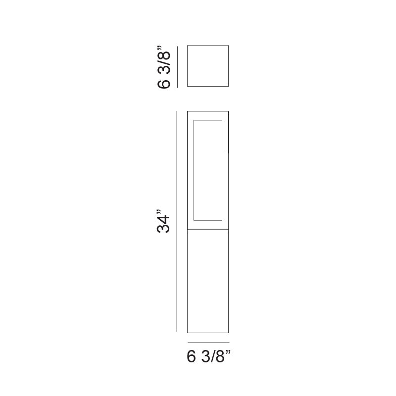 Matteo Lighting E22534MB Rubex LED Outdoor Bollard in Matte Black