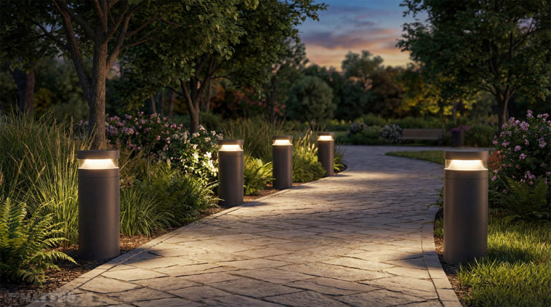 Matteo Lighting E22616MB Vortex LED Outdoor Bollard in Matte Black