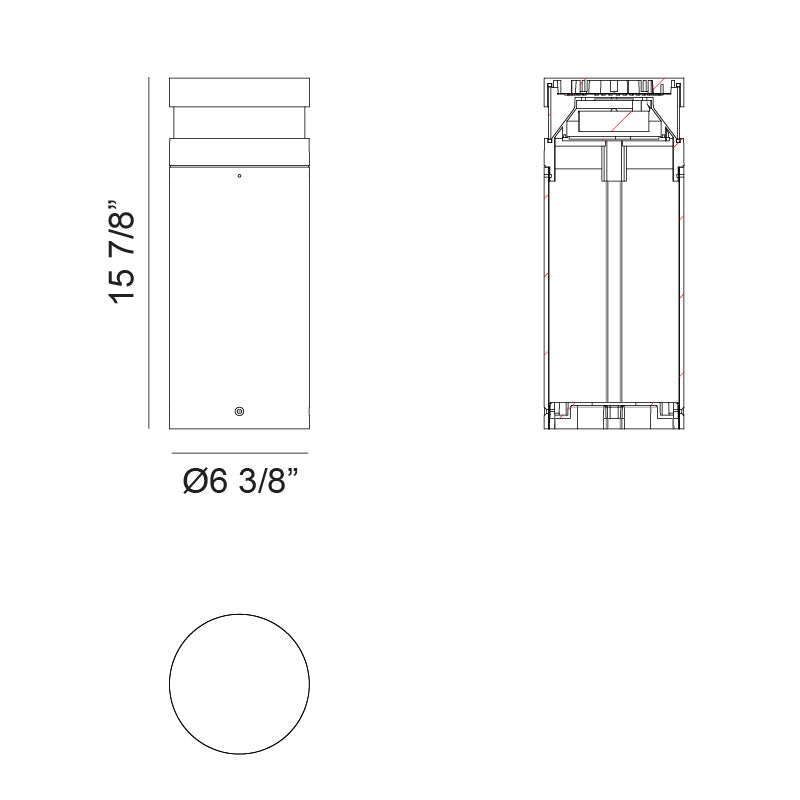 Matteo Lighting E22616MB Vortex LED Outdoor Bollard in Matte Black
