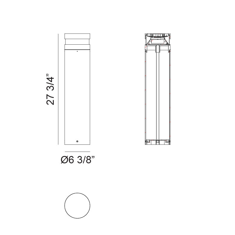 Matteo Lighting E22628MB Vortex LED Outdoor Bollard in Matte Black