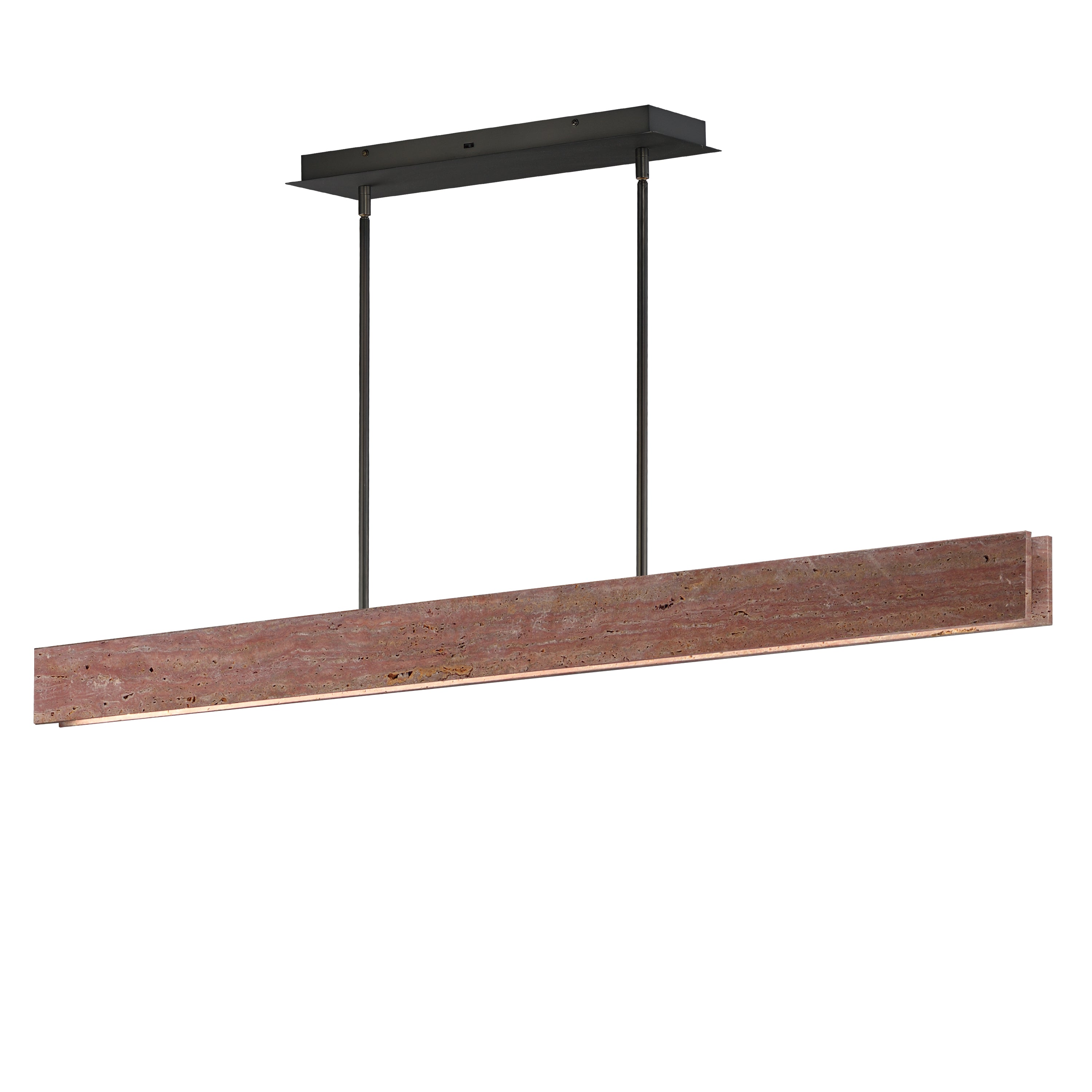 ET2 Lighting E26268-RLGM Lintel 59" LED Linear Stone Pendant in Rosso Laterite / Gunmetal