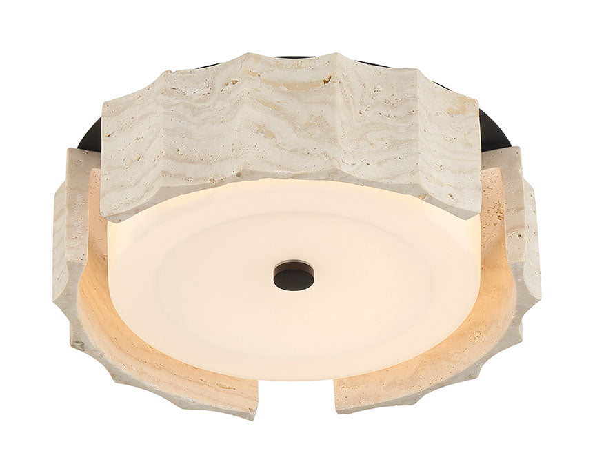 Eurofase 49927-026 Roslington Travertine LED Flush Mount in Matte Black