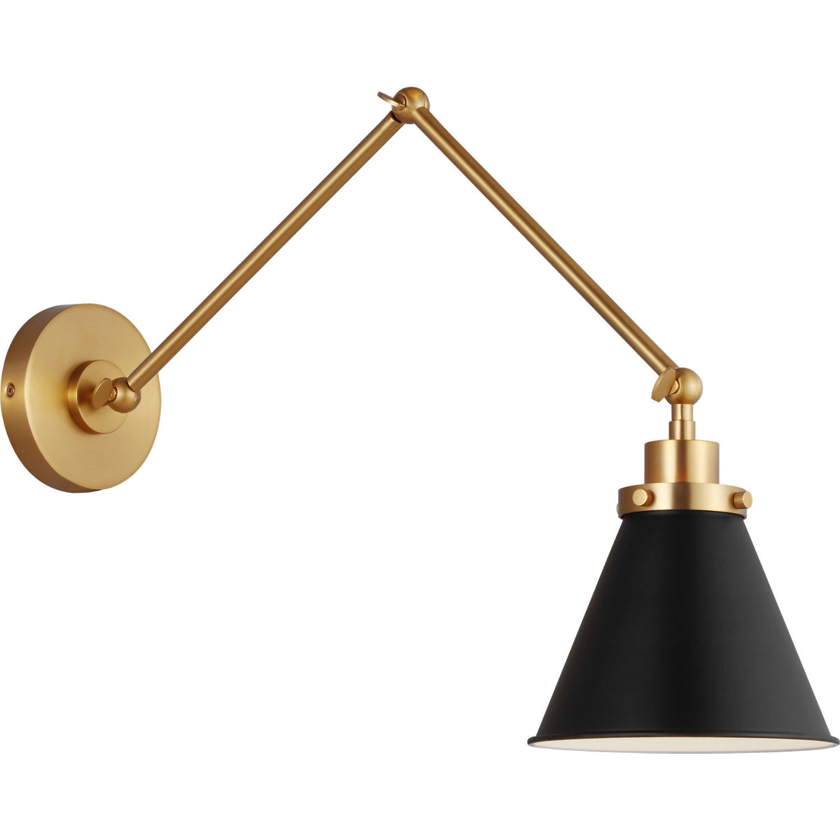 Visual Comfort Studio Collection CW1151MBKBBS Wellfleet Two-Arm Cone Sconce