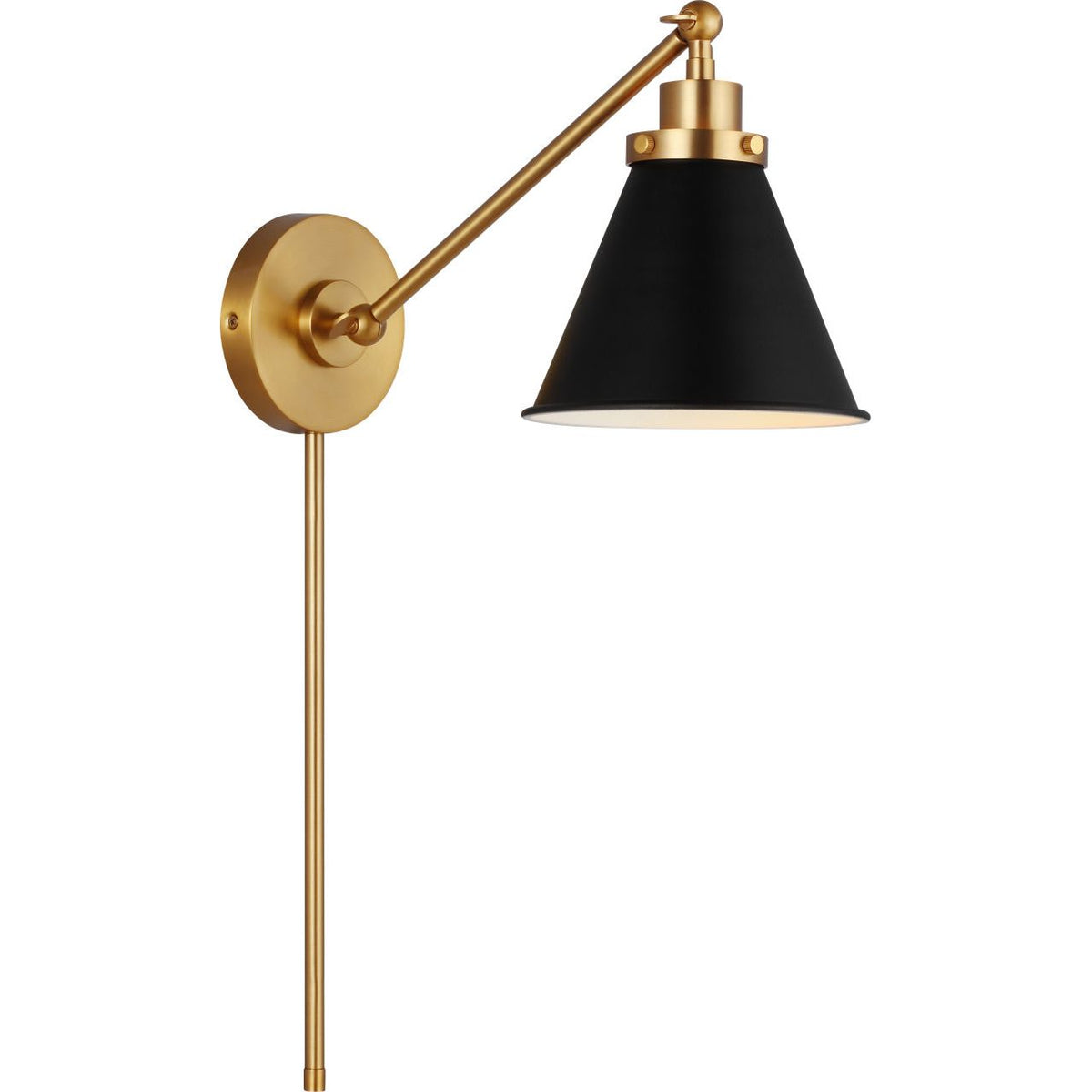 Visual Comfort Studio Collection CW1121MBKBBS Wellfleet Sconce in Burnished Brass