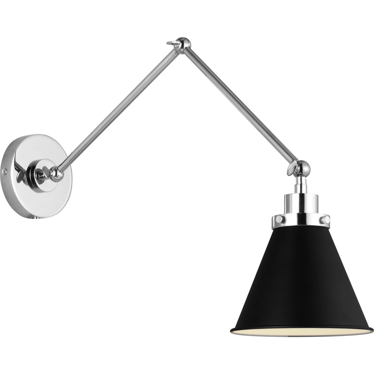 Visual Comfort Studio Collection CW1151MBKPN Wellfleet Two-Arm Cone Sconce
