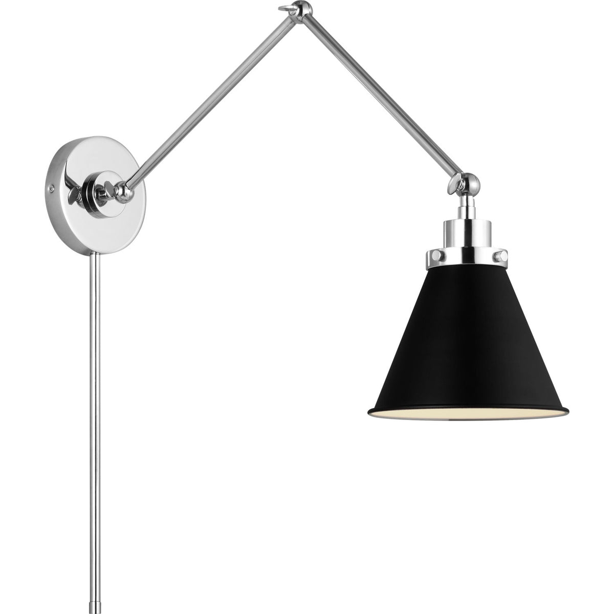 Visual Comfort Studio Collection CW1151MBKPN Wellfleet Two-Arm Cone Sconce