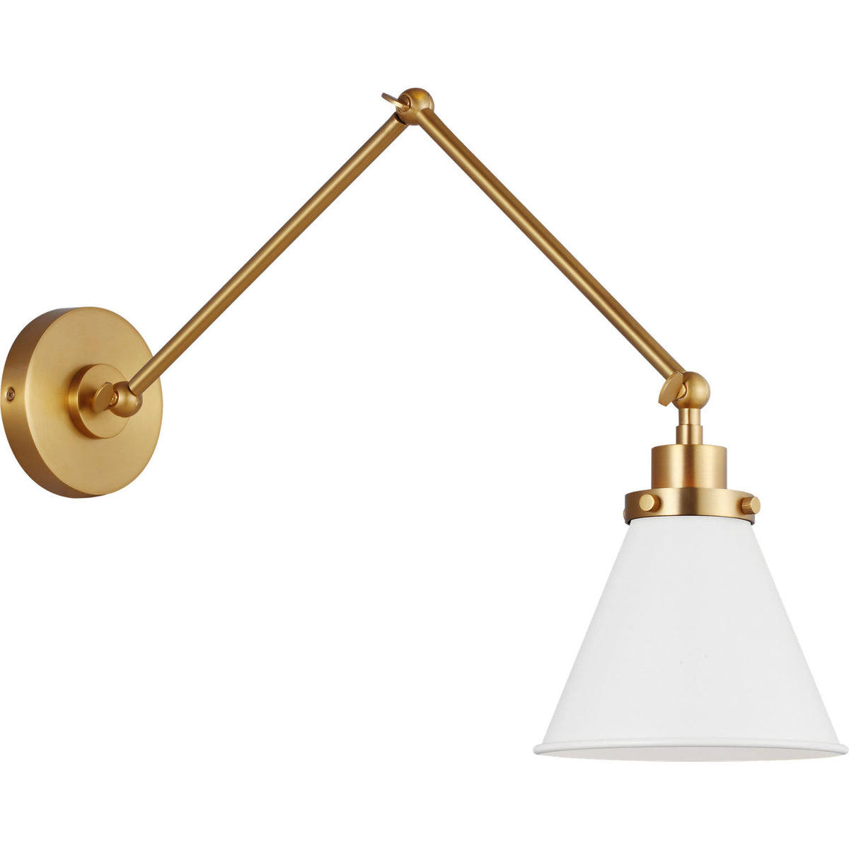 Visual Comfort Studio Collection CW1151MWTBBS Wellfleet Two-Arm Cone Sconce