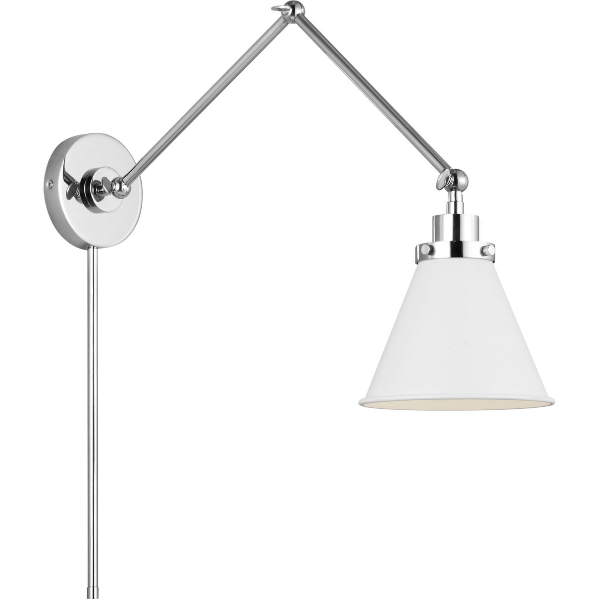 Visual Comfort Studio Collection CW1151MWTPN Wellfleet Two-Arm Cone Sconce