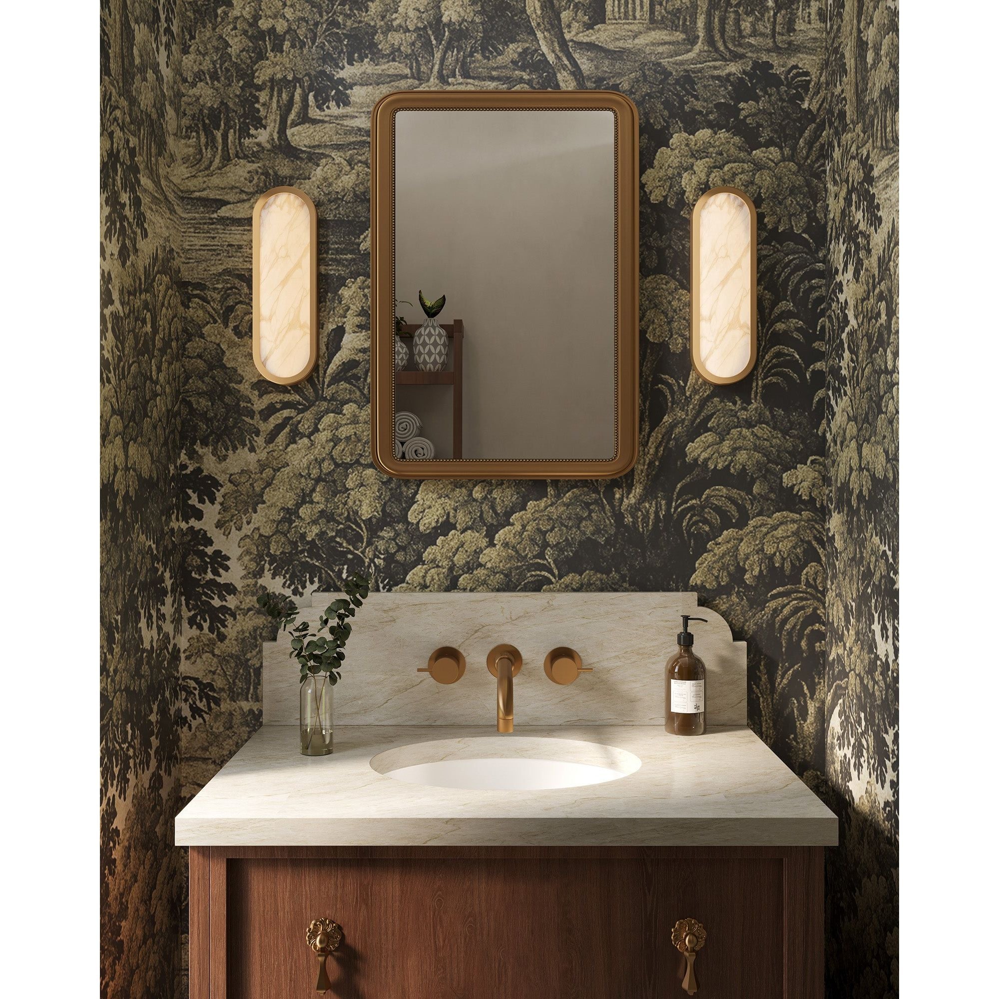 Alora Canada - WV653016MBAR - Meuble-lavabo à DEL - Evelyn - Noir mat/Albâtre