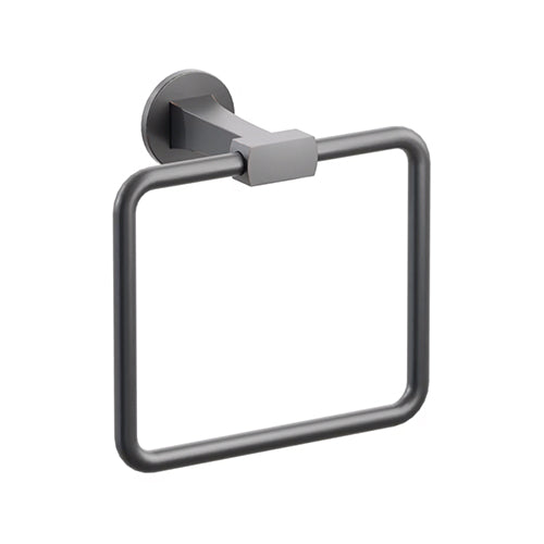 Emtek Transitional Flared Towel Ring in Flat Black