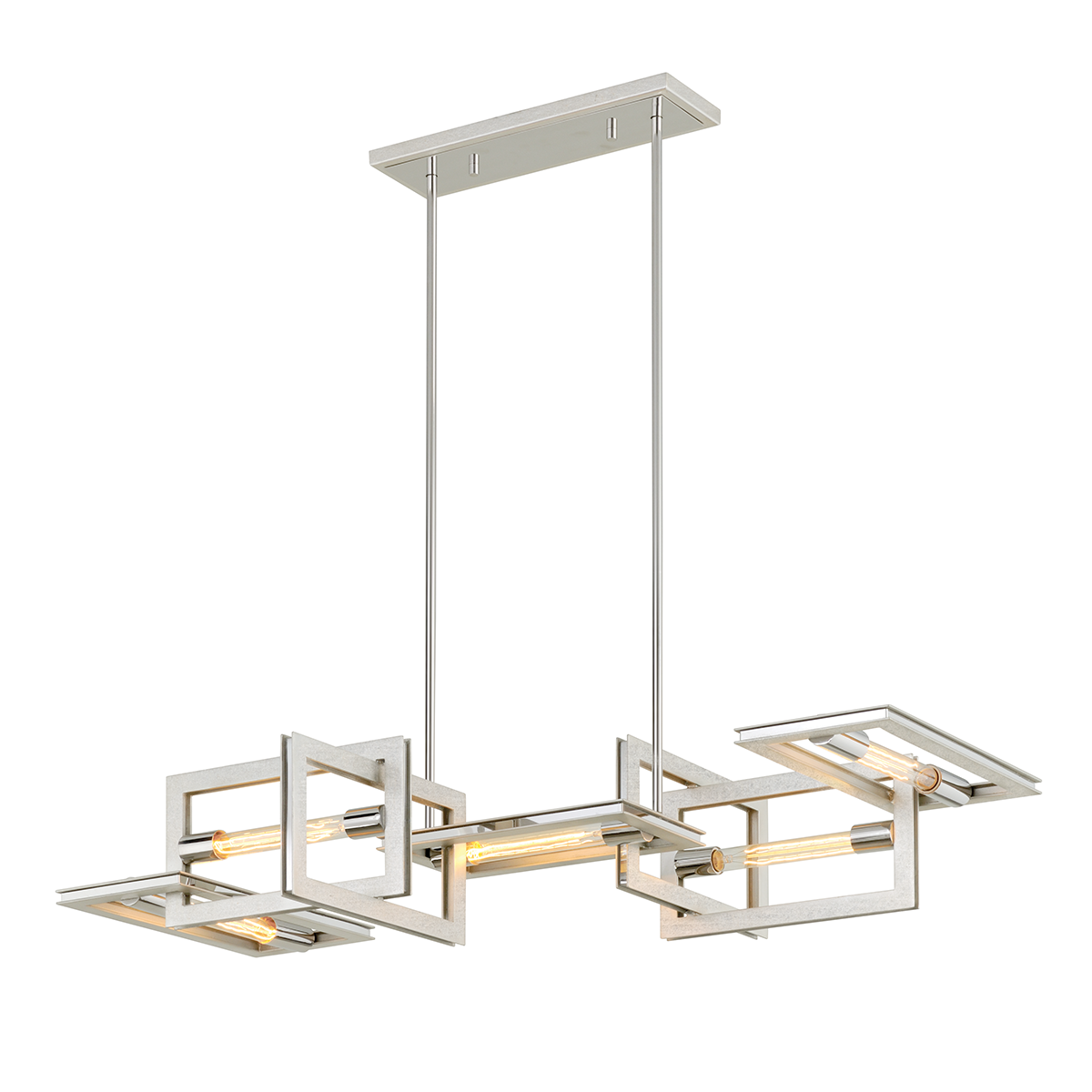 Troy Lighting F7105 Enigma Linear in Silver Leaf W Stainless Acc