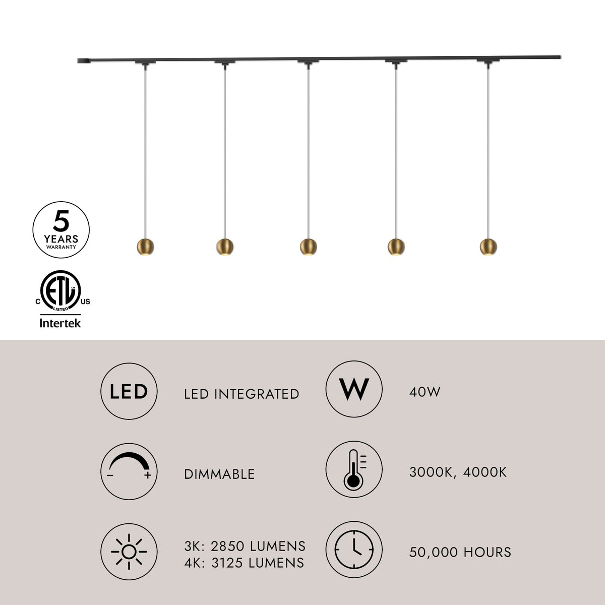Kuzco Lighting TR5C-P26903-BG Trilo LED Ceiling Kit - Faria in Brushed Gold