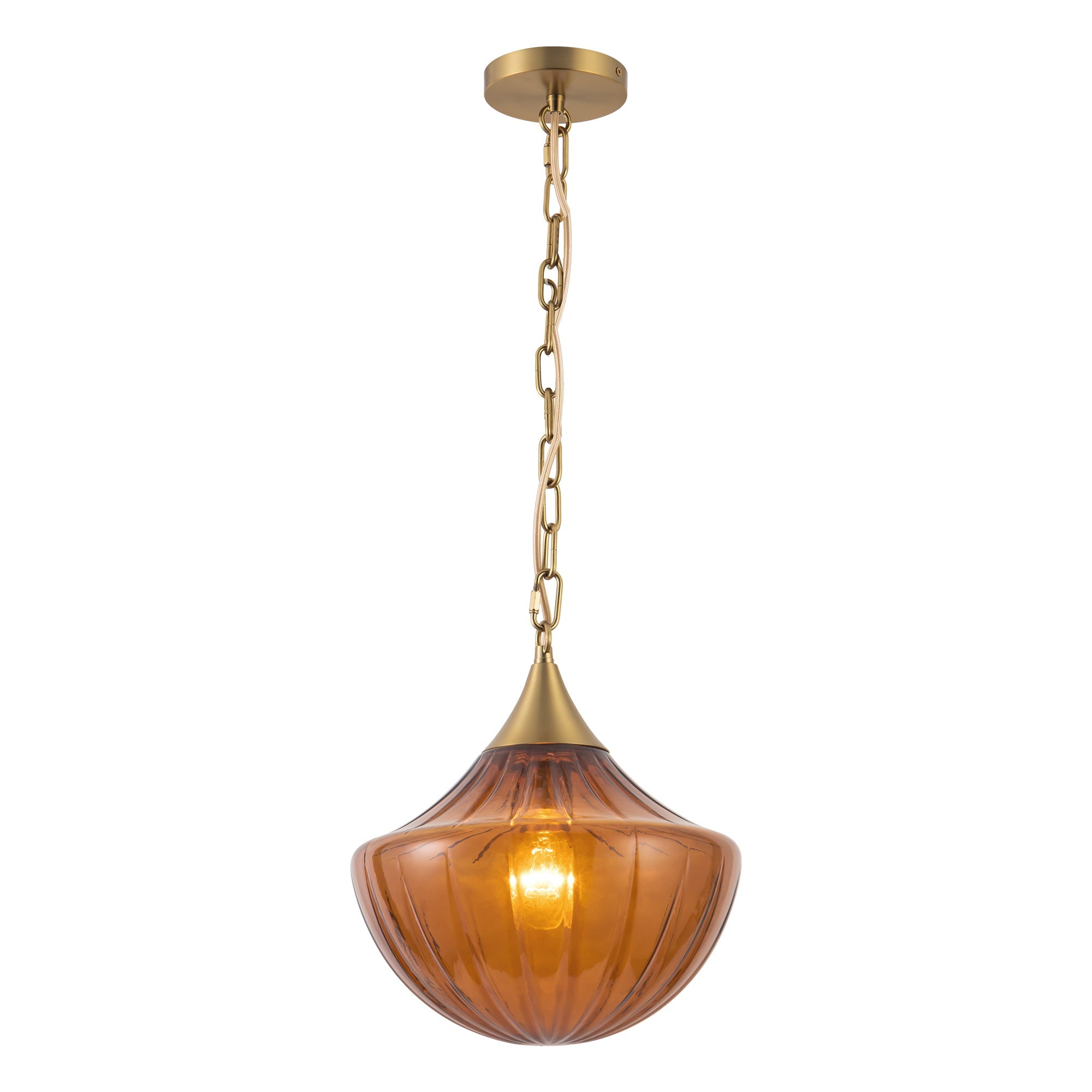 Alora Canada - PD651012MBAM - One Light Pendant - Farrah - Matte Black/Amber