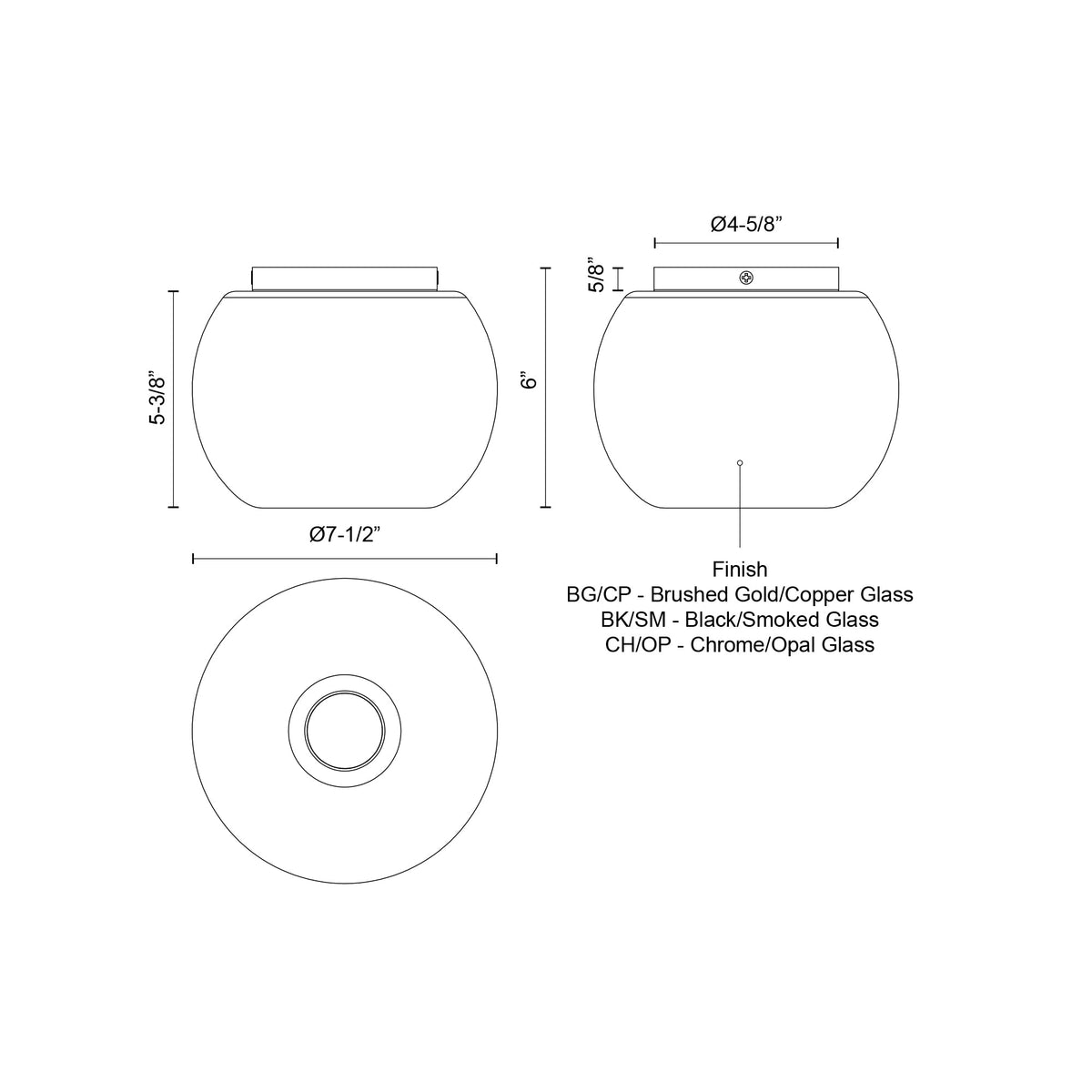 Éclairage Kuzco FM57508-BG/CP Samar Plafonnier en or brossé/cuivre