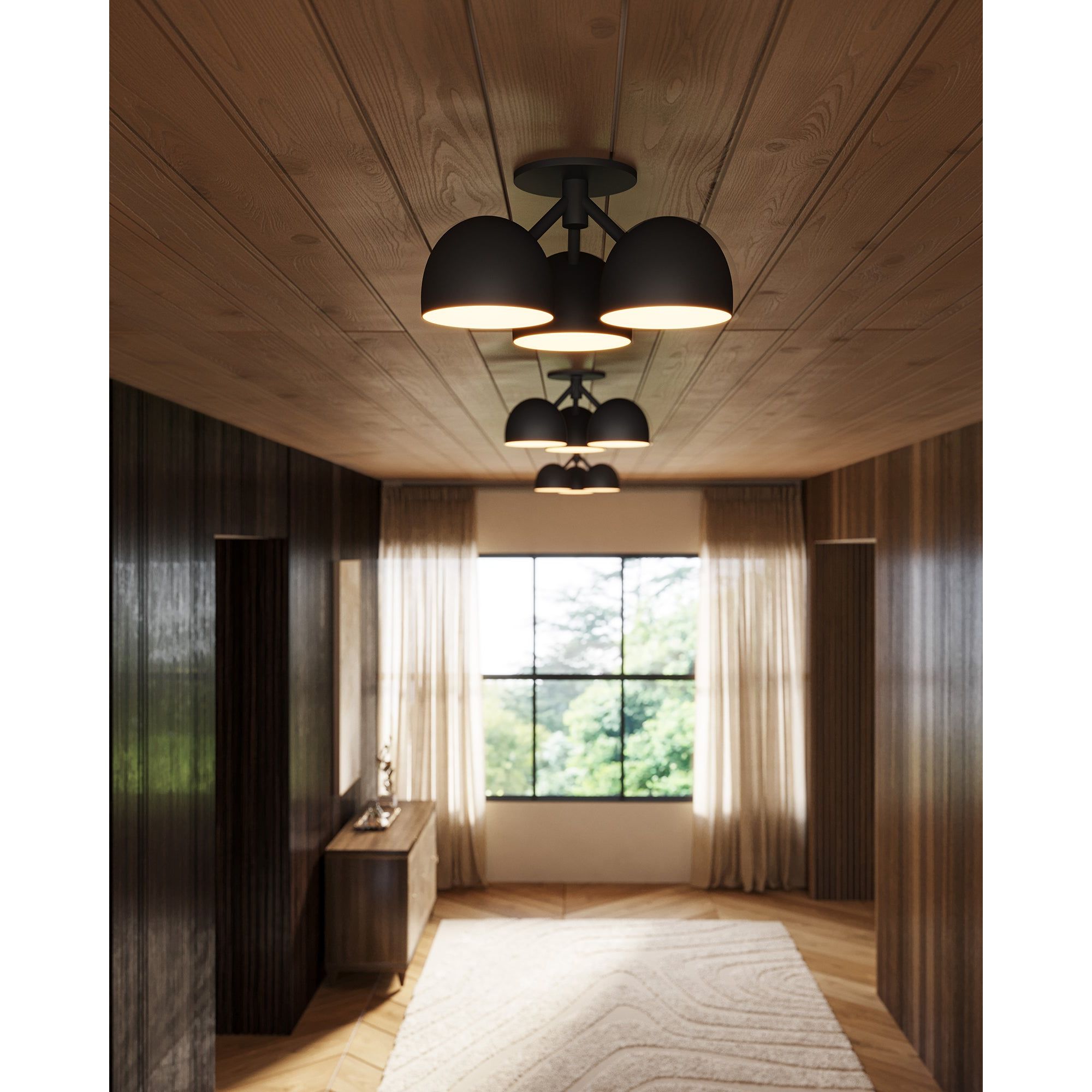 Kuzco Canada - SF13317-BK - Three Light Semi-Flush Mount - Fosso - Black