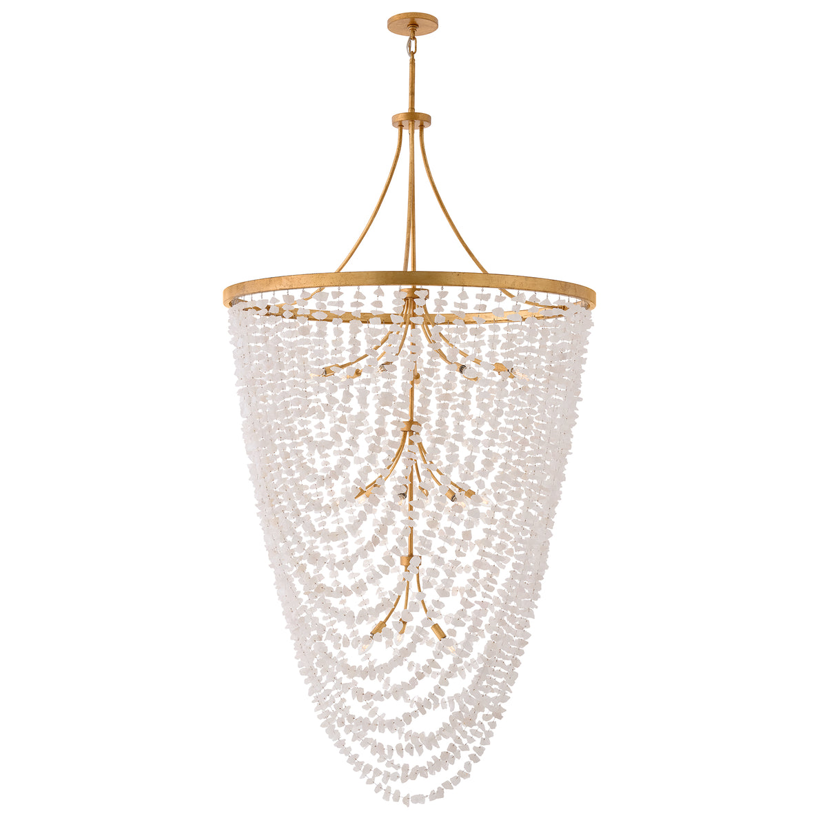 Fredrick Ramond FR41599DA Myra Cristal de roche à plusieurs niveaux Suspension en laiton vieilli