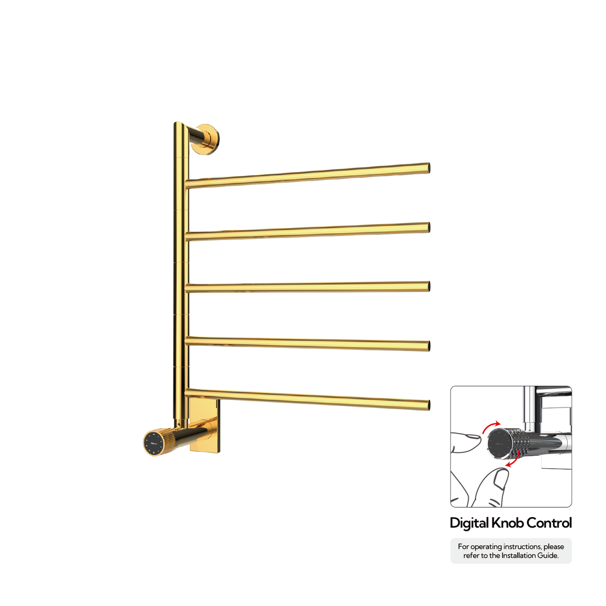 P&Bhusri G06-M-24K-XM G06 Towel Warmer in PVD 24K Gold