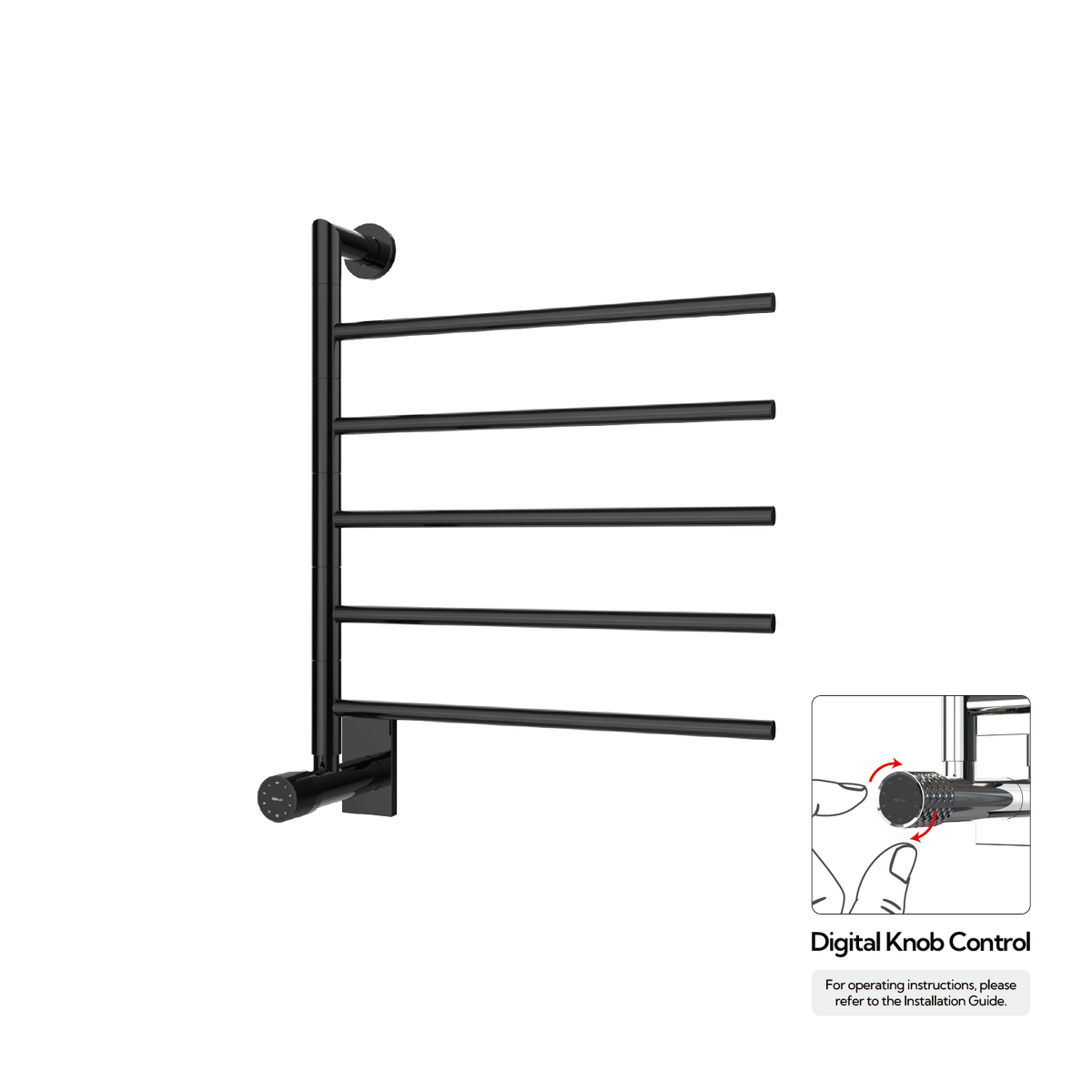 P&Bhusri G06-M-PBN-XM G06 Towel Warmer in PVD Polished Black Nickel