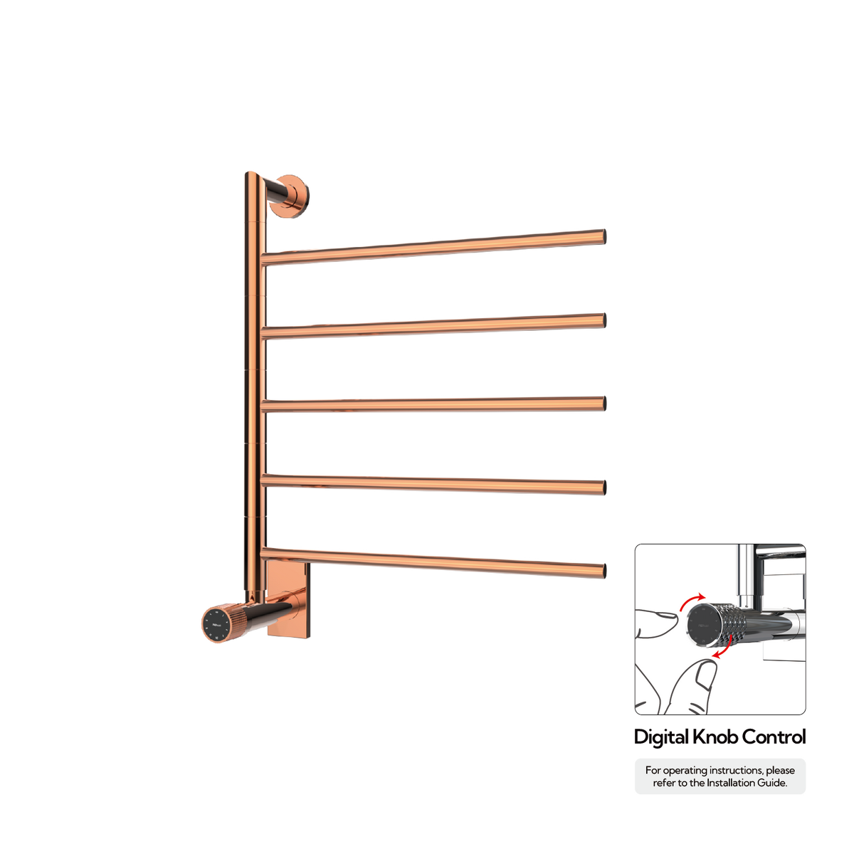 P&Bhusri G06-M-RGD-XM G06 Towel Warmer in PVD Polished Rose Gold