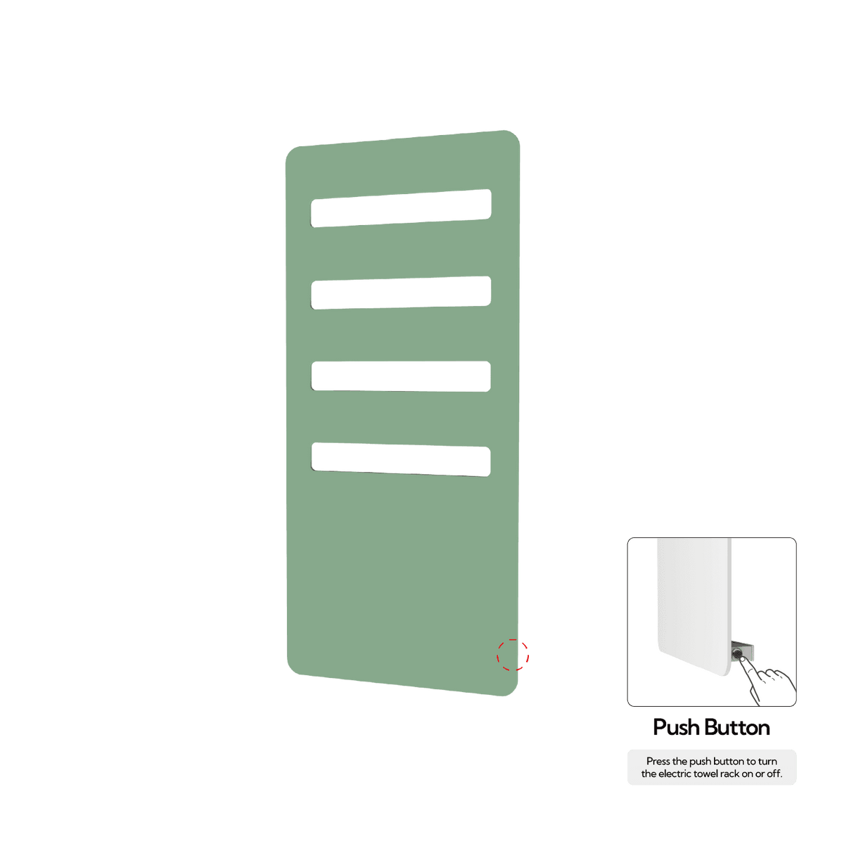 P&Bhusri G07-M-CGR-N G07 Towel Warmer in Celadon Green