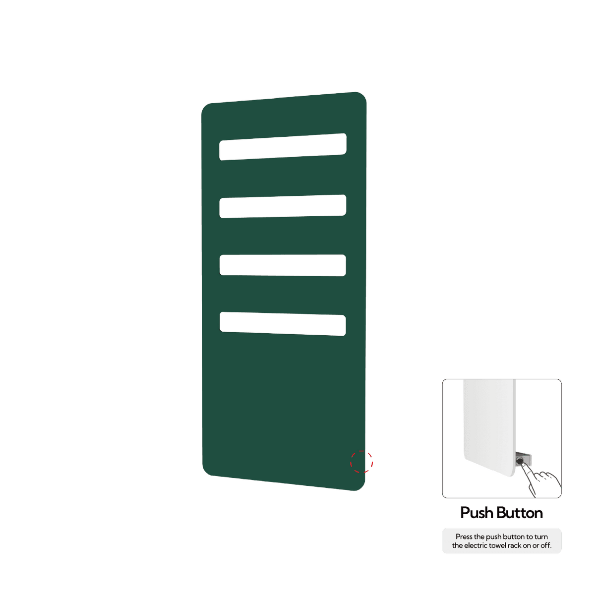 P&Bhusri G07-M-EGR-N G07 Towel Warmer in Emerald Green